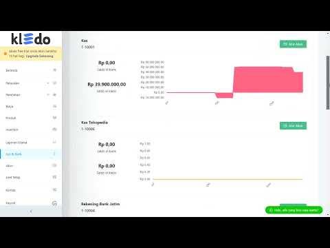 Fitur Sort pada Menu Kas & Bank