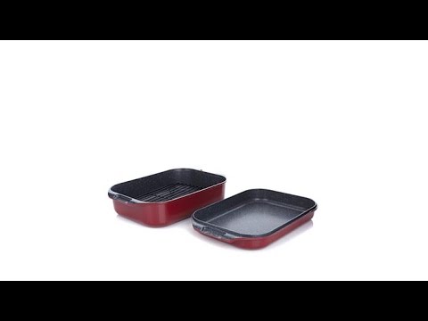 Curtis Stone DuraPan Nonstick DoubleSided Roaster Set