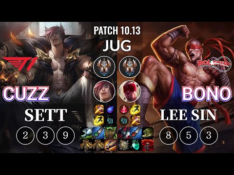 T1 Cuzz Sett vs KT Bono Lee Sin Jungle - KR Patch 10.13