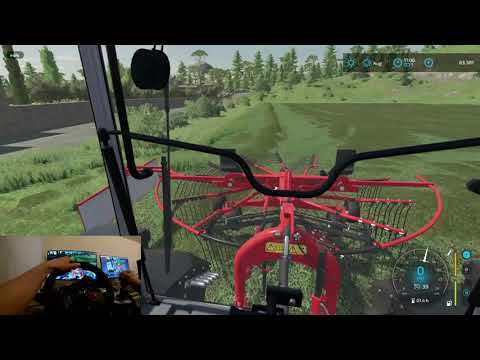 farming simulator 22: windrowing grass with KUHN GA 4731 part 1 - only first person wiev