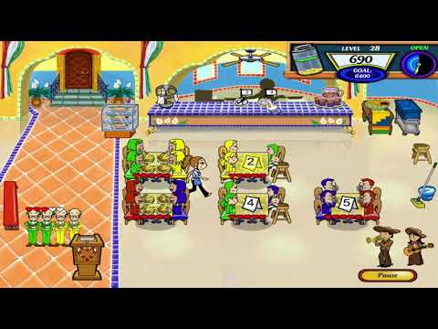 Diner Dash 2: Restaurant Rescue Walkthrough - Level #28 - Margarita's Cantina - Slower Shift