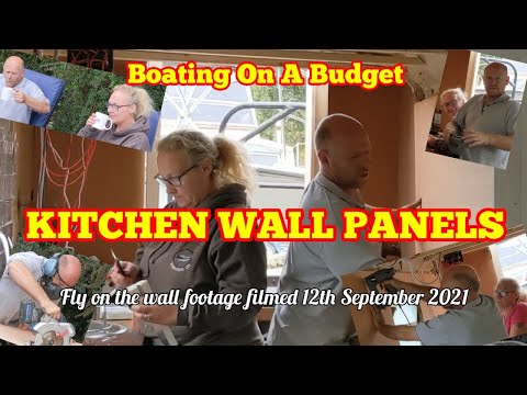 DIY NARROWBOAT REBUILD. Kitchen wall panels installed and jobs around the moorings