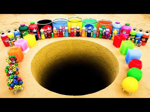 Experiment: Giant Balloons from Toothpaste Eruption with Big Coca-Cola, Mirinda, Fanta & Mentos