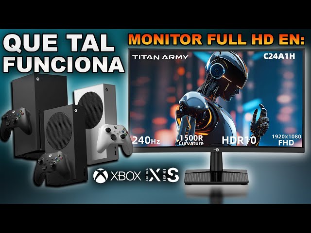 Vídeo relacionado con TITAN ARMY 24 Pulgadas 240Hz Curvo Gaming Monitor, Curvatura 1500R FHD 1920 x 1080p PC Monitor 1ms, G-Sync&FreeSync,110% sRGB HDR,HDMI,DP,C24A1H