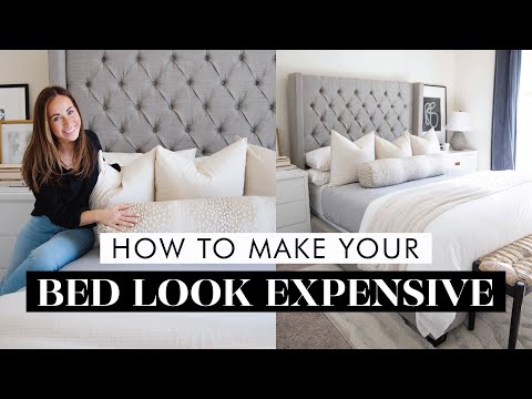 Part of a video titled 6 WAYS TO MAKE YOUR BED LOOK EXPENSIVE (like WAY ... - YouTube