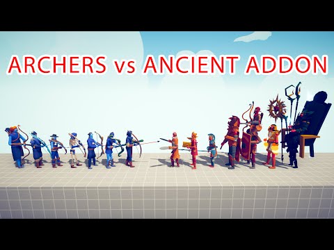 ARCHERS Team vs ANCIENT ADDON Team - Totally Accurate Battle Simulator TABS