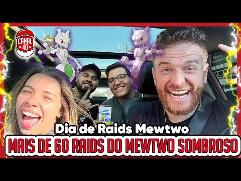 NOVE 100% DO MEWTWO NO CARRO | MAIS DE 60 RAIDS DO MEWTWO SOMBROSO | TEVE ATÉ SHUNDO - Pokémon GO