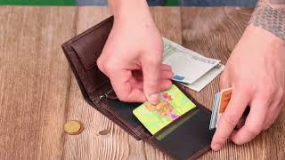 Компактный мужской кошелек из натуральной зернистой кожи без застежки BOND 21989 коричневый