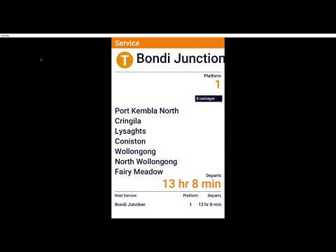 Sydney train announcement's from Port Kembla to Bondi Junction