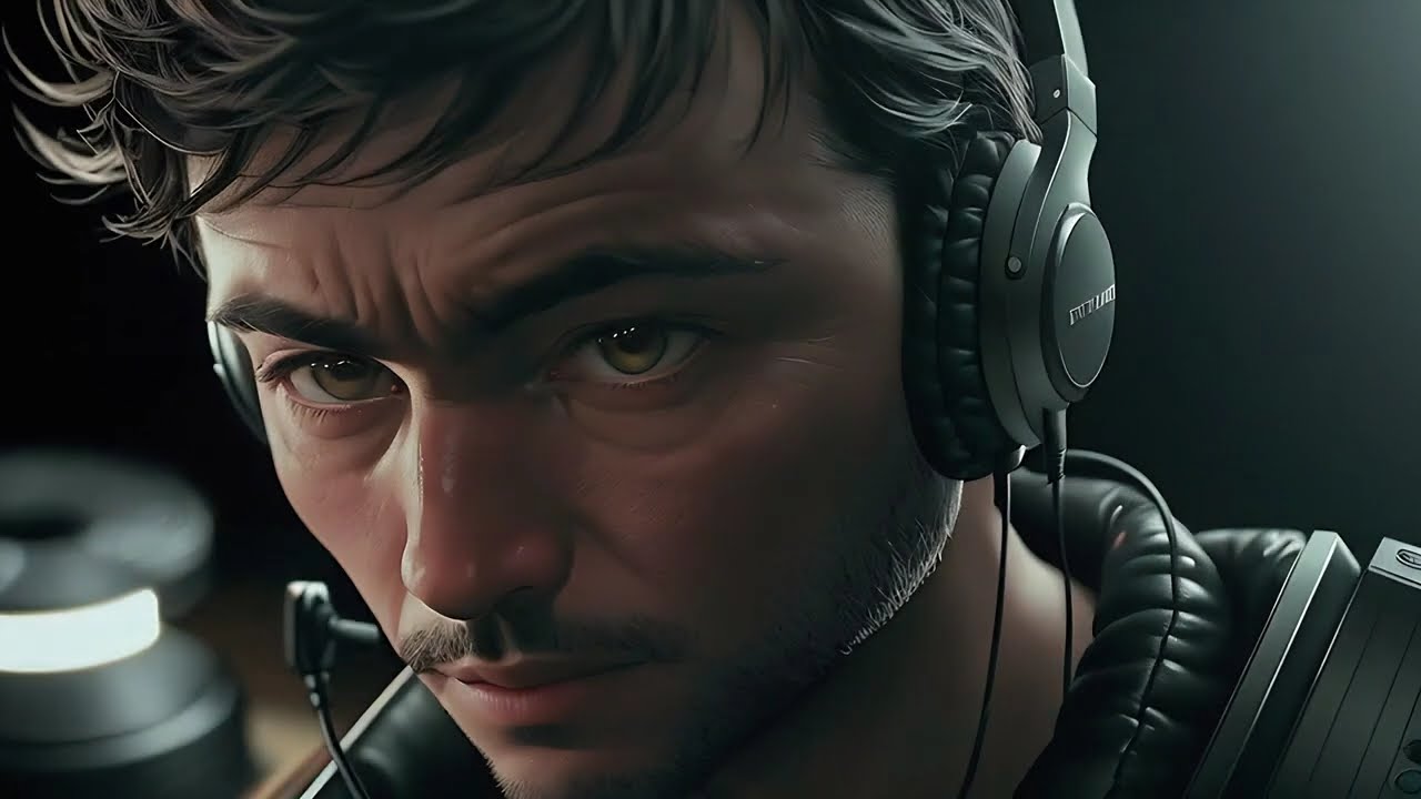 AI-Generated Man with Headphones | Immersive Audio and Realistic Art