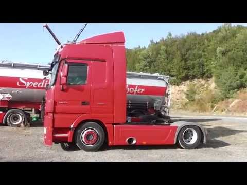 Red Mercedes-Benz Actros 1846 Truck in HD