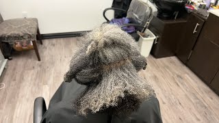 Coarse gray hair | First time silk press