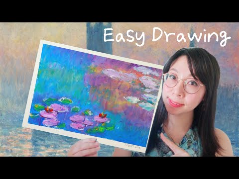 Easy Oil Pastel Drawing Tutorial 🌸 Claude Monet Water Lilies Inspired