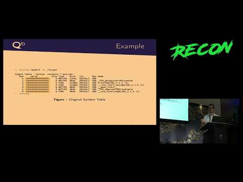 Recon 2018 Montreal - Static instrumentation based on executable file formats by Romain Thomas