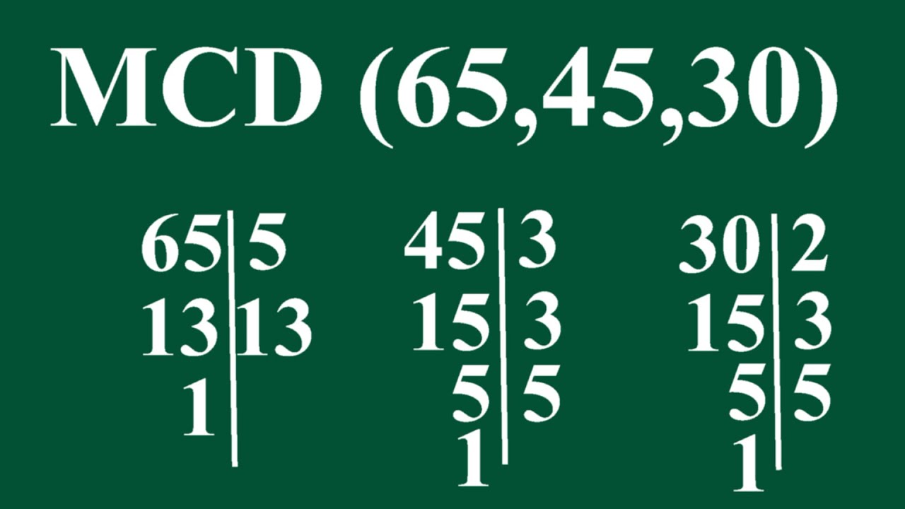 Calcular el máximo común divisor (m.c.d.) de 3 y 4 números