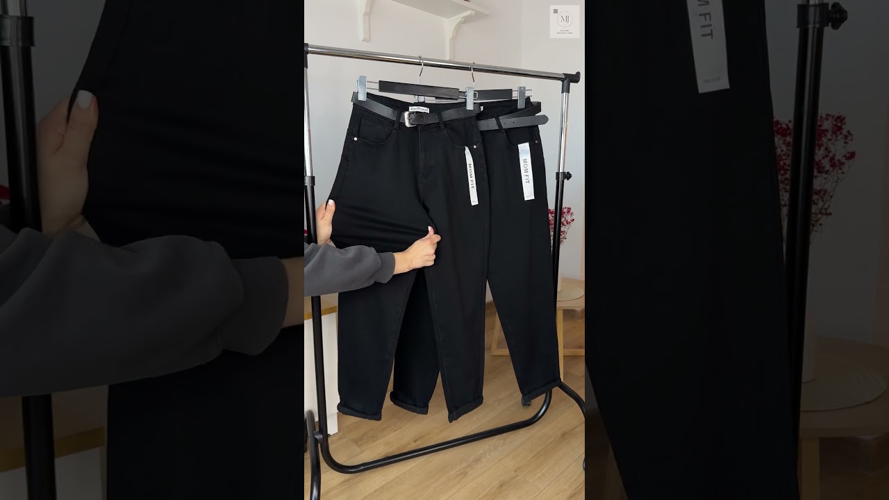 🎄Чорні MOM FIT з флісом❄️