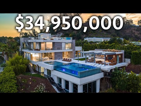 Touring a $34,950,000 BEVERLY HILLS Modern MEGA MANSION!