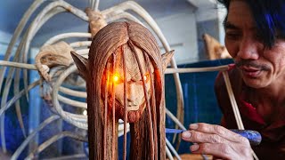 How to carve FOUNDING TITAN with Glowing Eyes - Attack on Titan [ 進撃の巨人] ingenious woodworking skill