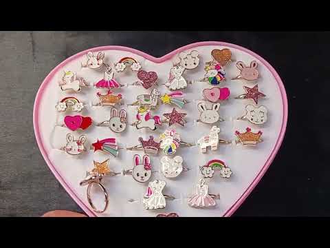 KIT ANEL MISTO CORAÇÃO ANIMAIS,FRUTAS E FLORES COM 36 UN