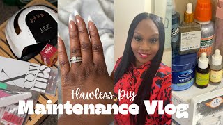 MAINTENANCE DIY VLOG 💕 | Doing My Own Hair, Lashes, Facial & Press-Ons! At HOME