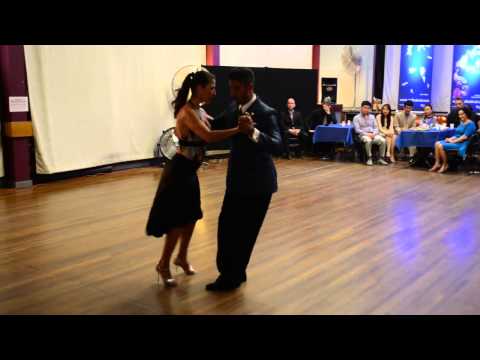  Christian Marquez  and  Virginia Gomez  are  dancing  to  a  tango  by  Juan D'Arienzo  at  Sydney Tango Festival  in  2014