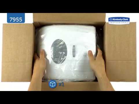 White wall mounted kimberly clark aquarius rolled hand towel...