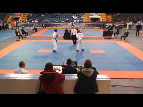 Nikita Sologub (Blue), Round 2,European Taekwondo ITF Championship, Minsk 2014.