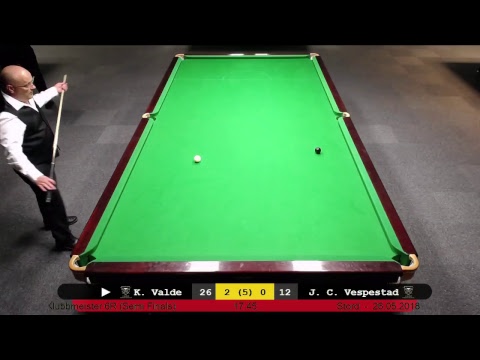 Semifinale: Kåre Valde - John Christian Vespestad, Stord Snookerklubb Klubbmeisterskap 6 raud 2018