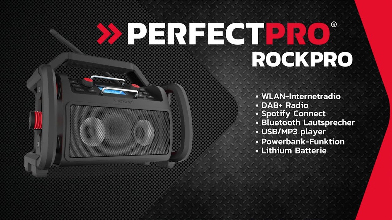Perfectpro Radio de chantier ROCKPRO Noir