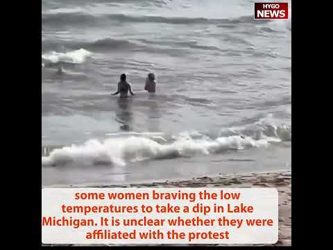 Liberal Women Protest Trump’s Victory With ‘Primal Scream’ on Lake Michigan, low temperatures dip