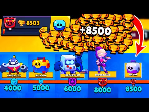 8500 Trophies NONSTOP without collecting TROPHY ROAD | Brawl Stars