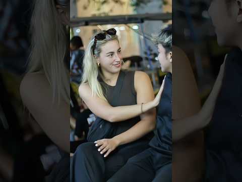 Amazing! OMG! blind prank on a beautiful girl until he gets slapped #laugh #funny #shorts