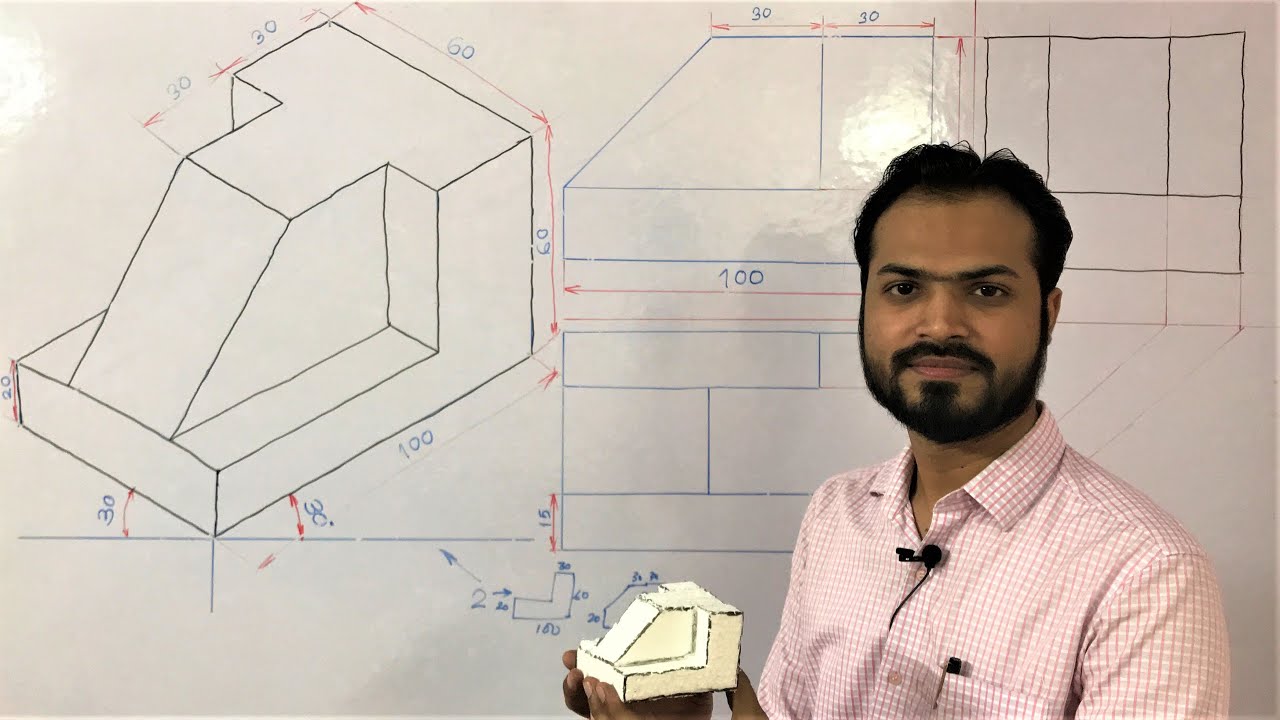 How to Make Thermocol Model of Given Machine Block In Engineering Graphics Practical No.-3