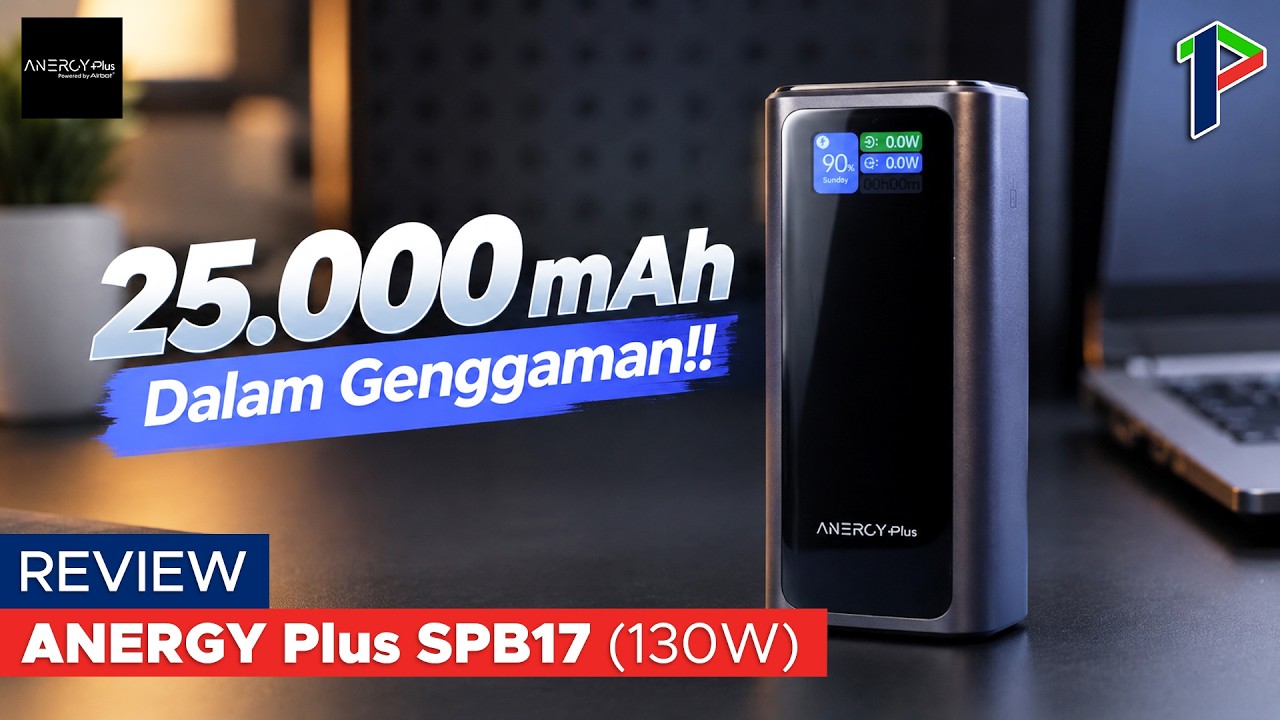 Power Bank 130W dengan Kabel Retractable & Layar Digital! Worth It? Anergy Plus | Review Indonesia