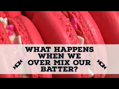 Part of a video titled Macarons: What happens when we OVER MIX our batter? - YouTube