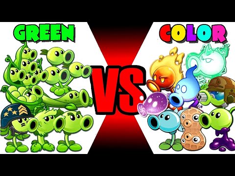 Team GREEN Pea vs COLOR Pea Plants - Who Will Win? - PvZ 2 Team Plant vs Team Plant