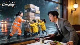 Madre soltera trabaja bajo la lluvia con 2 hijos—CEO la reconoce&los lleva a su casa para mimarlos!