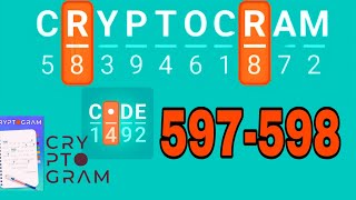 CRYPTOGRAM Word Logic Puzzles level 597 598