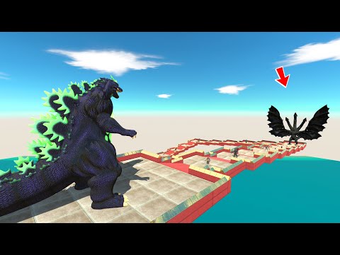 Super Godzilla Death Fall VS TEAM GHIDORAH BLACK. Who wins ? - Animal Revolt Battle Simulator