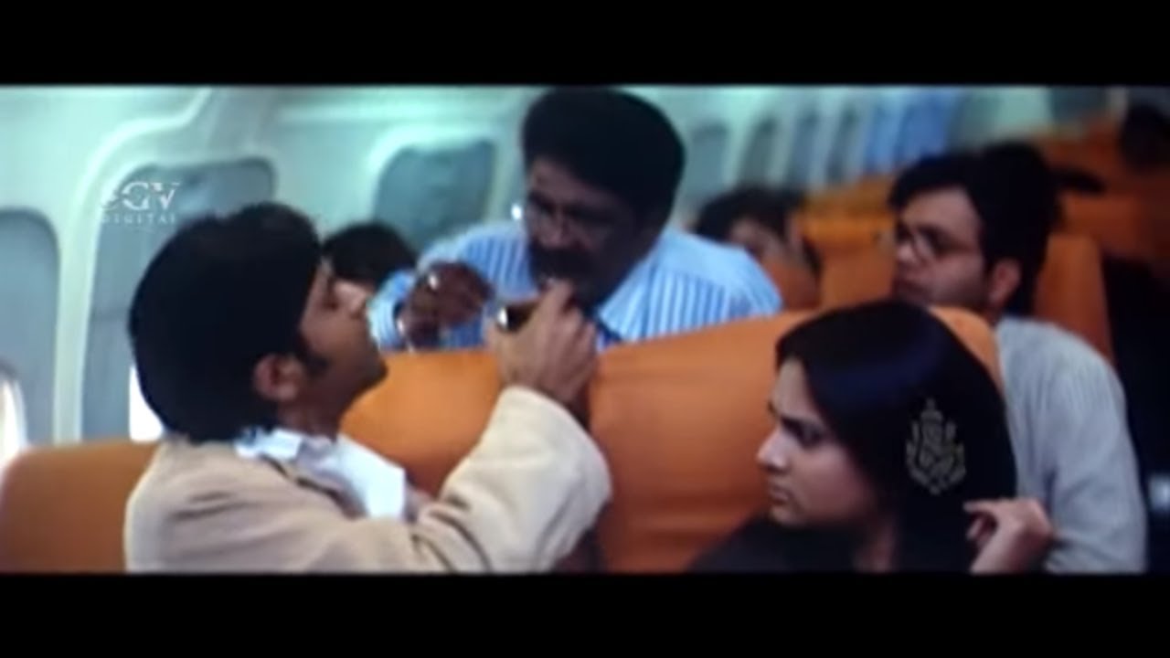 Adithya First Time in Flight with Ramya Comedy Scenes | Anthu Inthu Preethi Banthu Kannada Movie