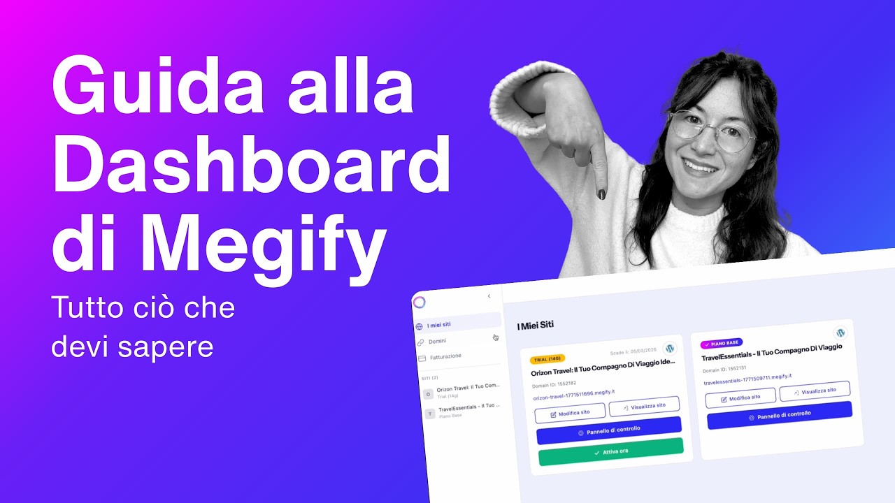 Tutorial: dashboard Megify per gestire il sito