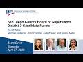 San Diego County Board Of Supervisors Candidate Forum