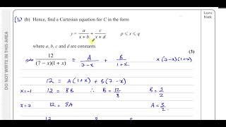 Download Lagu WMA14/01 IAL (Edexcel) P4, January 2022, Q3b Partial Fractions Thumbnail