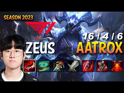 T1 Zeus AATROX vs RENEKTON Top - Patch 13.14 KR Ranked
