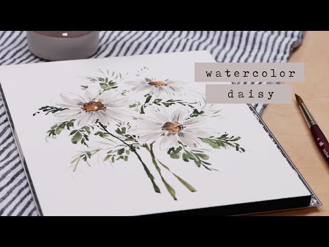 Watercolor Daisies | Tips and Tricks for PAINTING WHITE FLOWERS