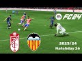 FC 24 - Granada vs Valencia | La Liga 2023/24 Full Match Gameplay | PS5™ [4K60]