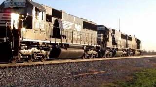 preview picture of video 'New NS SD40E's 6331, 6332, & 6333 lead NS 922 HERZOG train!!!! (11/11/2011)'