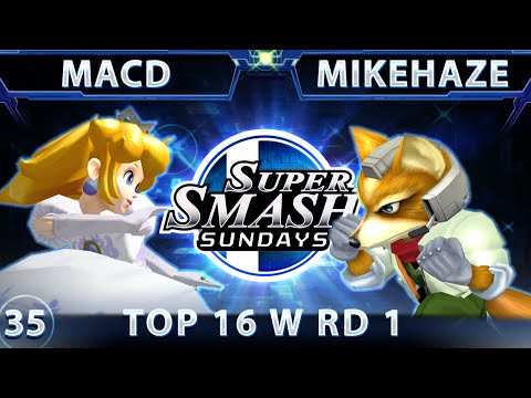 SSS 35 - FE MacD (Peach) Vs. JJs MikeHaze (Fox) SSBM - Top 16 Winners Round 1 - Smash Melee