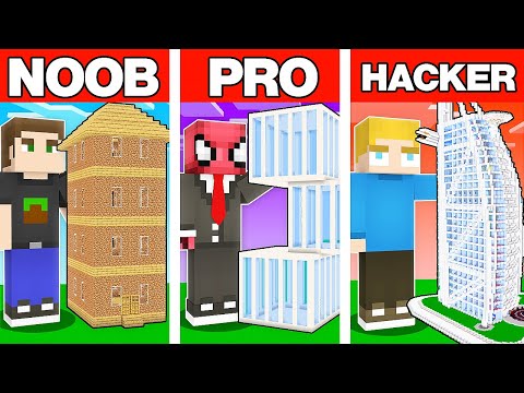 NOOB VS PRO VS HACKER DEVASA GÖKDELEN YAPI KAPIŞMASI - Minecraft