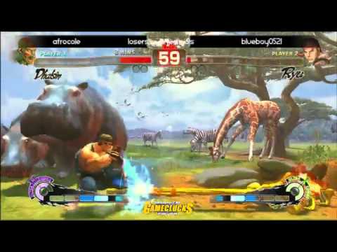 Tourneyplay August SSF4 Singles   Losers Quarterfinals   AfroCole SIM vs BlueBoy0521 RYU